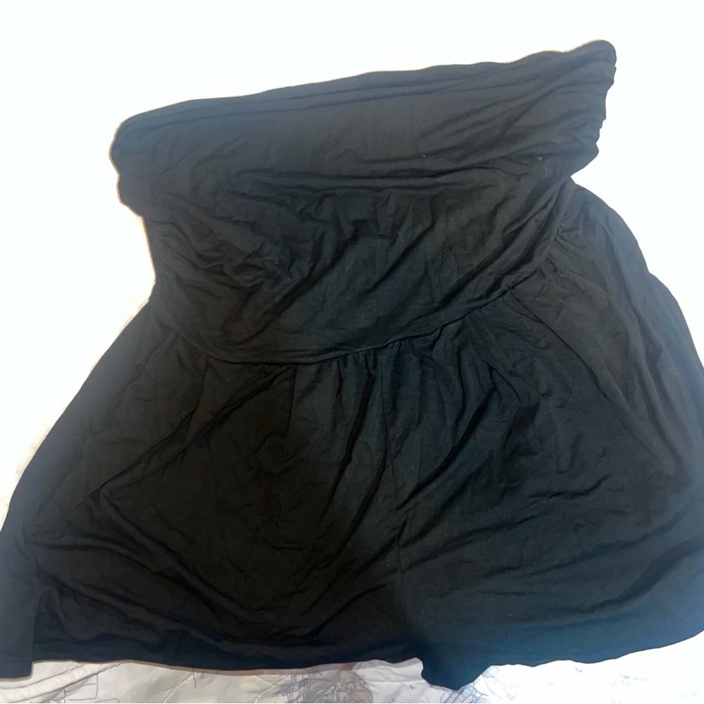 Black Short Strapless Romper